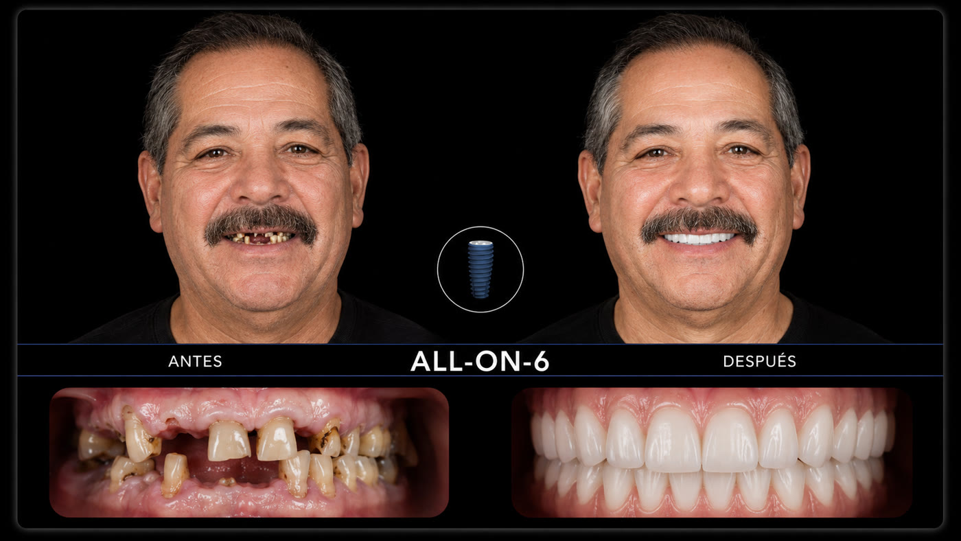 Antes y después — implantes dentales